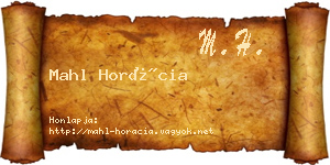 Mahl Horácia névjegykártya